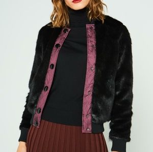 HUNTER Original Refined Faux Fur Bomber Jacket S